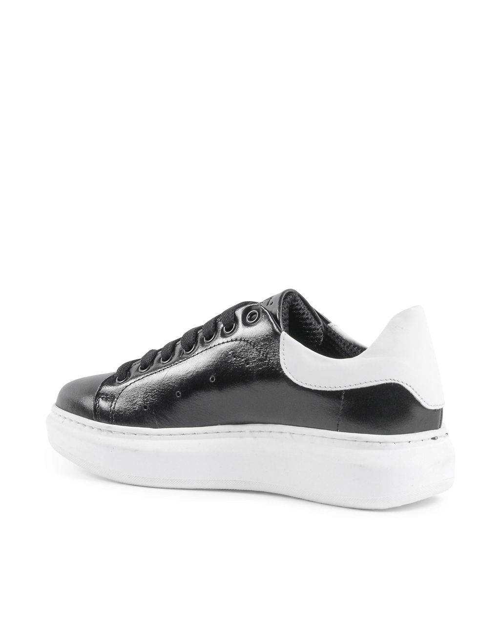 19V69 Italia Womens Sneaker Black White 719 PELLE NERO PELLE BIANCO