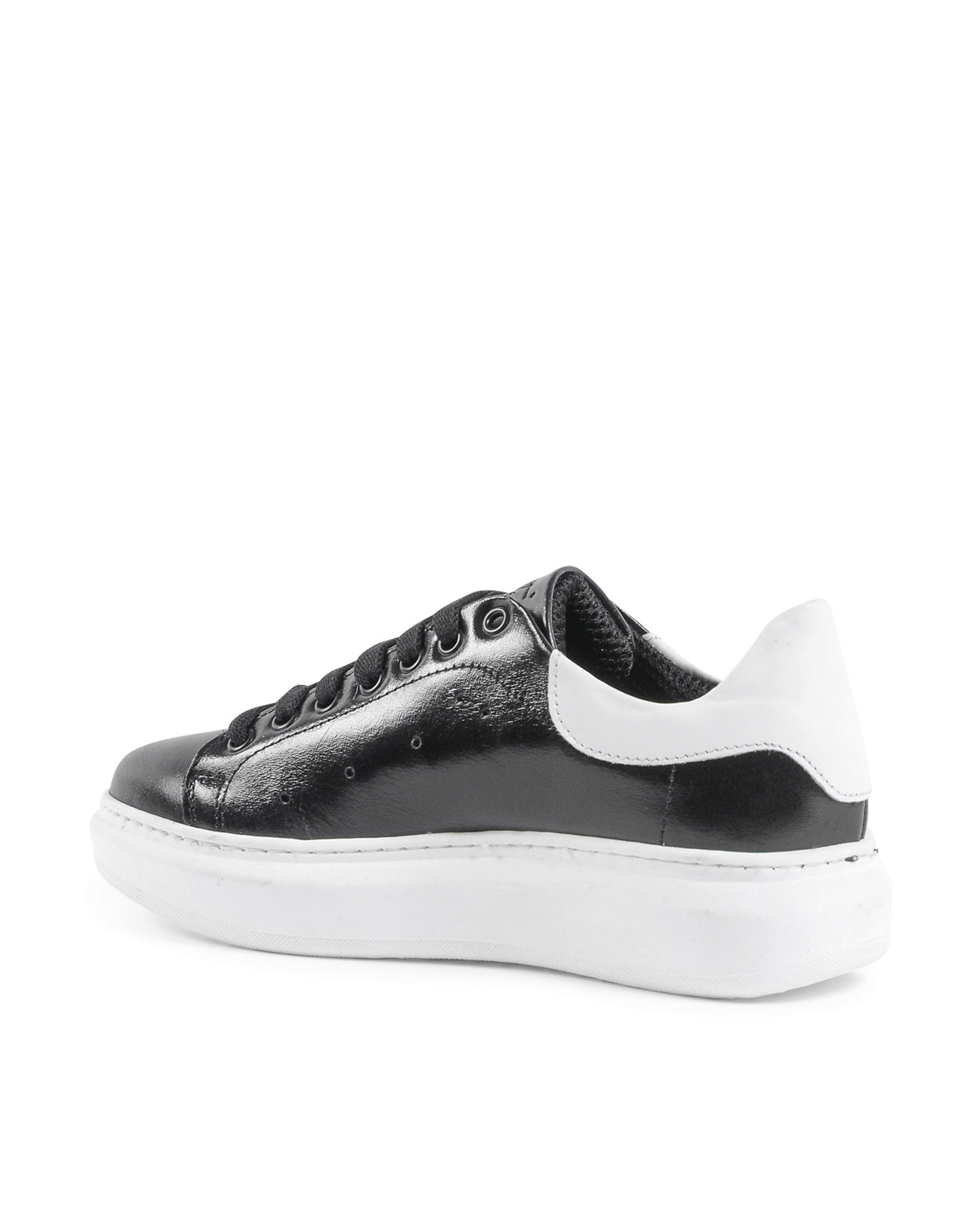 19V69 Italia Womens Sneaker Black White 719 PELLE NERO PELLE BIANCO