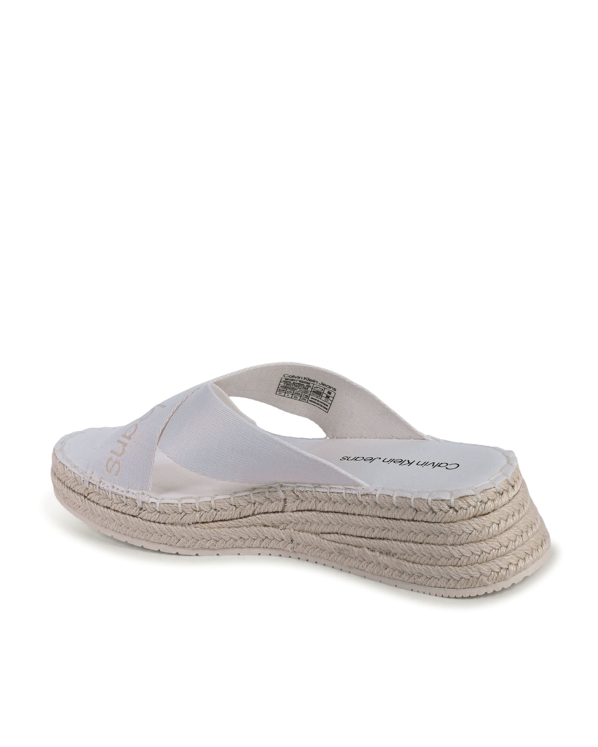 Calvin Klein - Sandalias de cuña para mujer, color blanco, YW0YW013640K4