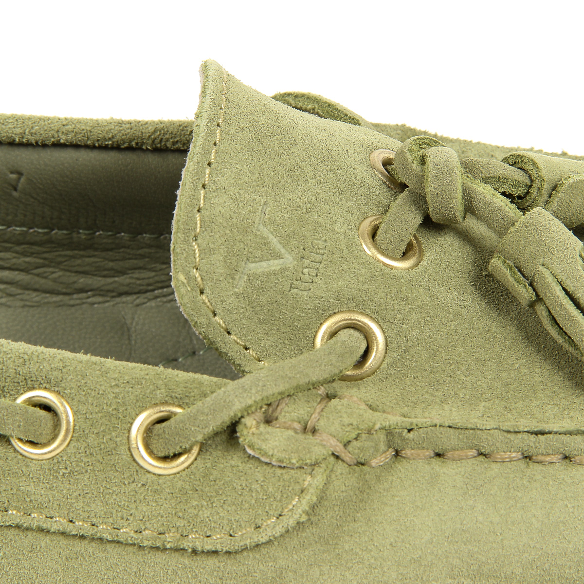 Mocasines V 1969 Italia para mujer, color verde TORINO