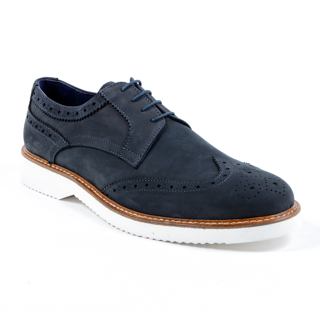 V 1969 Italia - Zapato Oxford Brogue para hombre, color azul, PEDRO