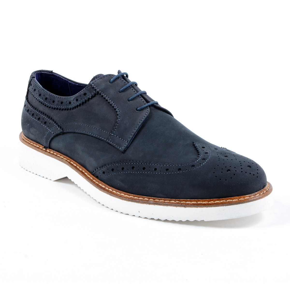 V 1969 Italia - Zapato Oxford Brogue para hombre, color azul, PEDRO
