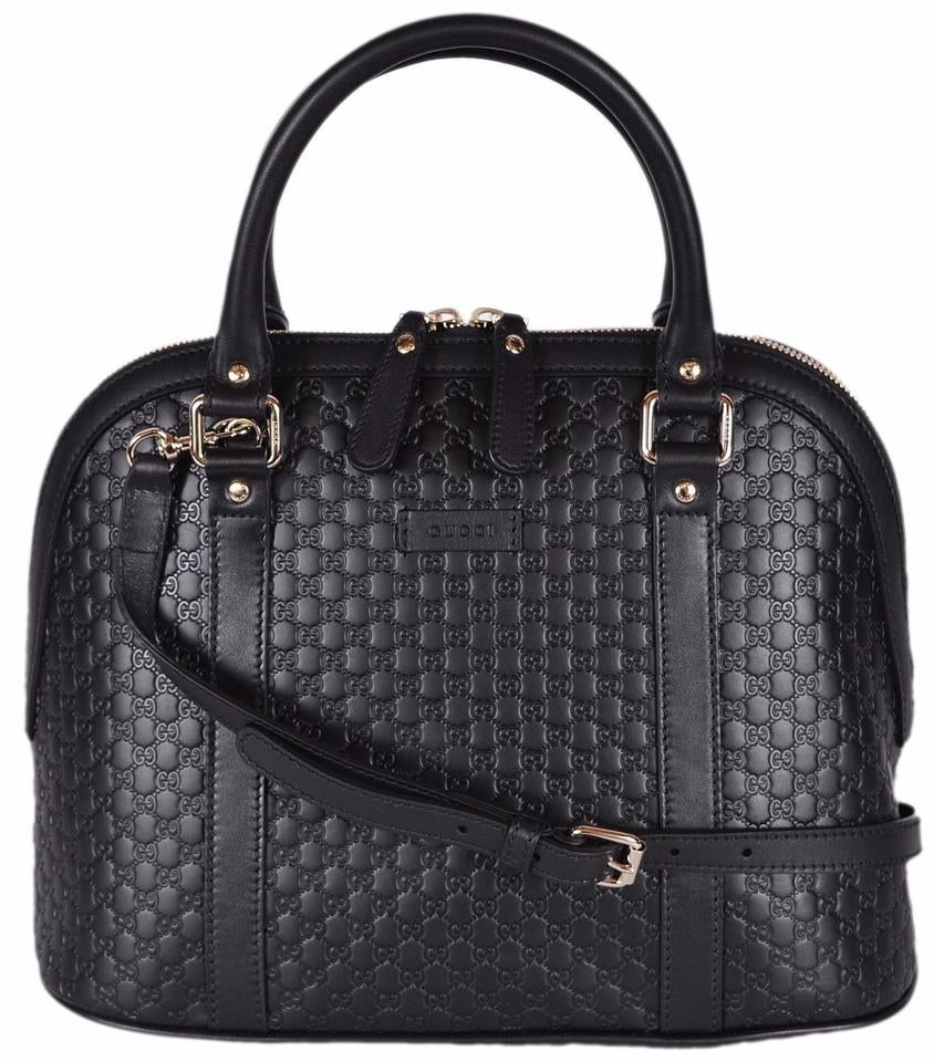 Bolso Dome de piel Gucci Guccissima negro