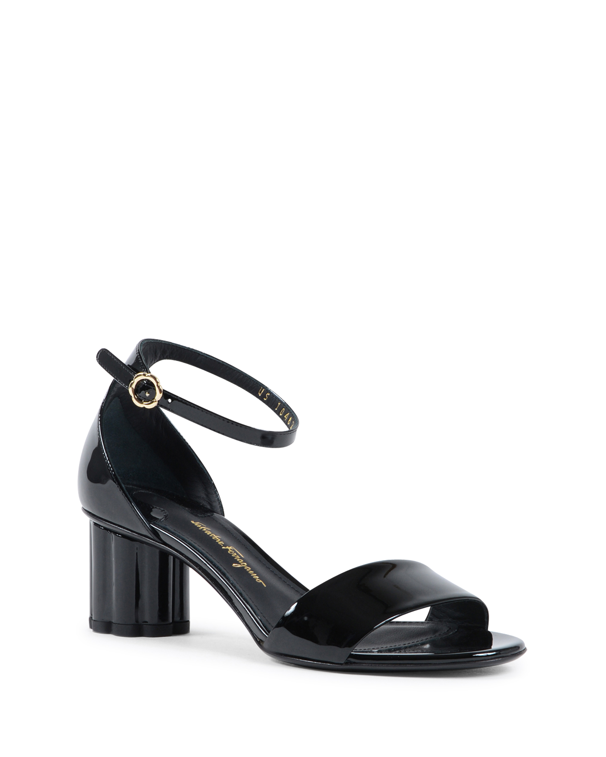 Salvatore Ferragamo Sandalia con correa al tobillo para mujer Negro ERACLEA