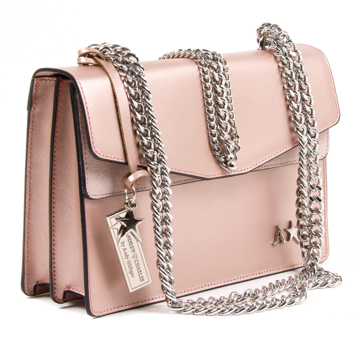 Andrew Charles Womens Handbag Pink RING