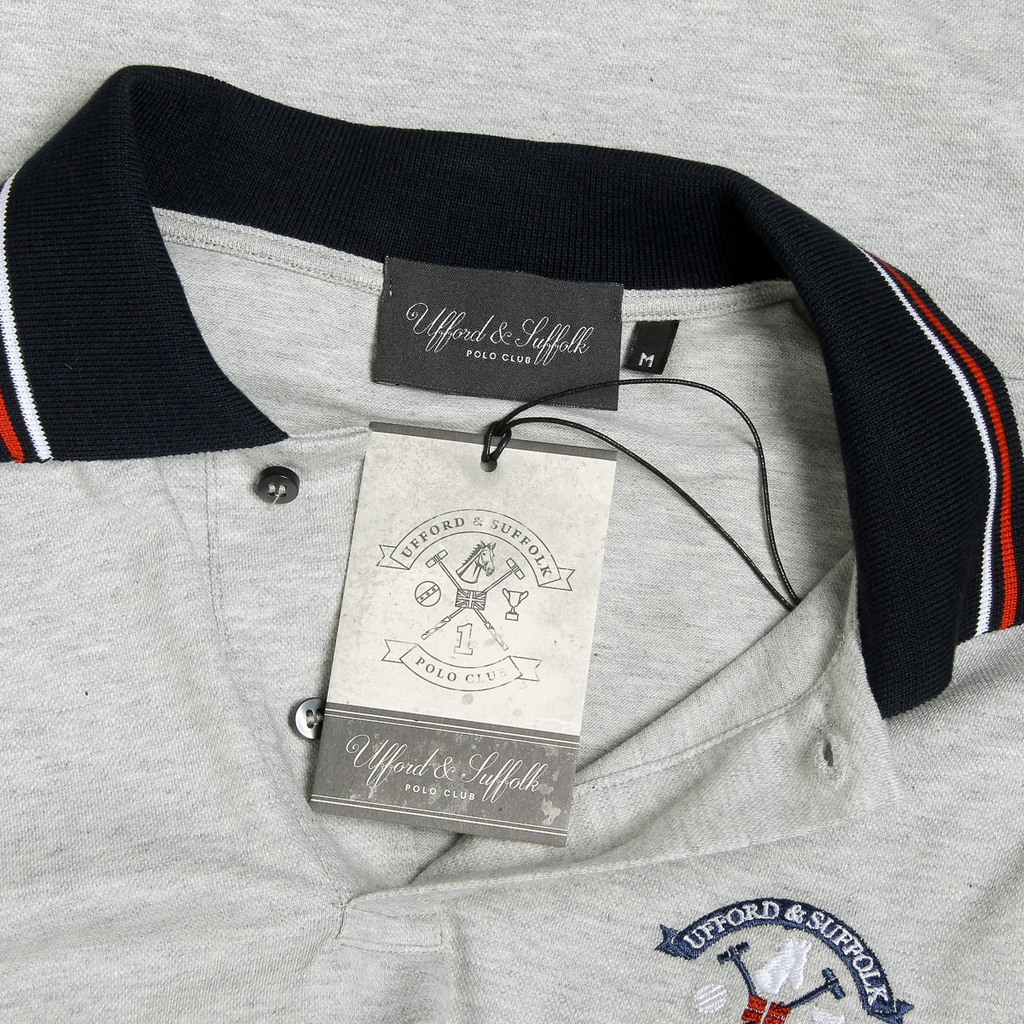 Ufford & Suffolk Polo Club Polo Hombre Manga Corta Gris PAKO