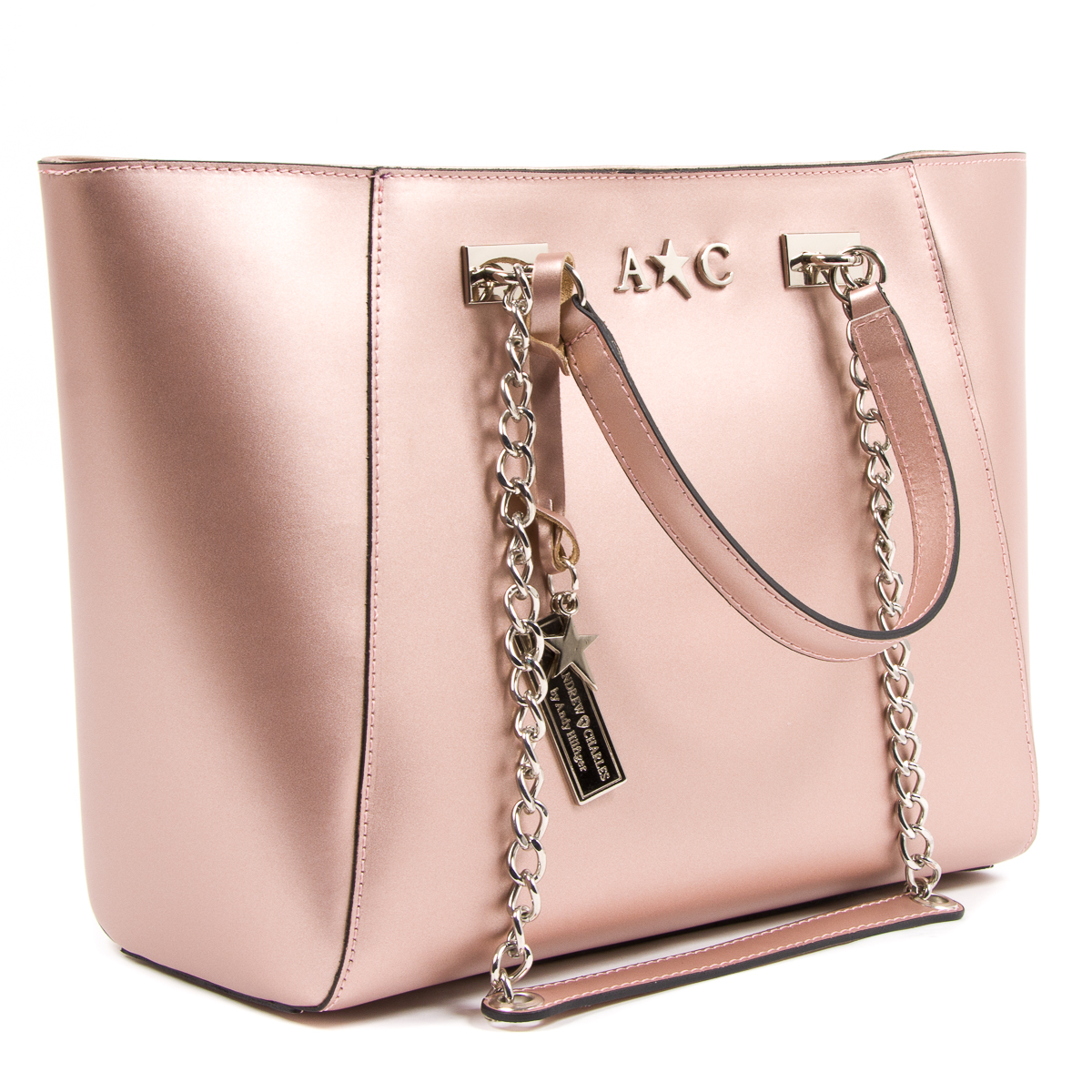 Andrew Charles Womens Handbag Pink KEY