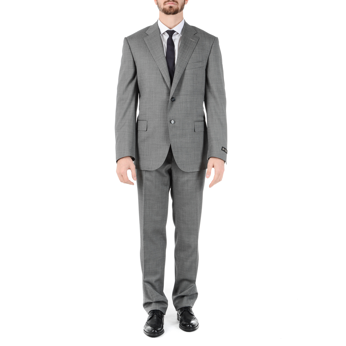 Corneliani Mens Suit Long Sleeves Grey Super 110's
