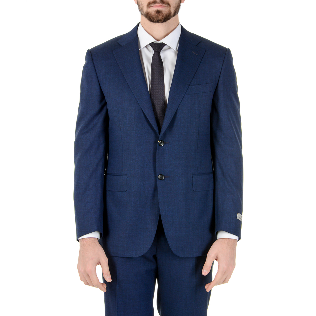 Canali Mens Suit Long Sleeves Blue Super 150's