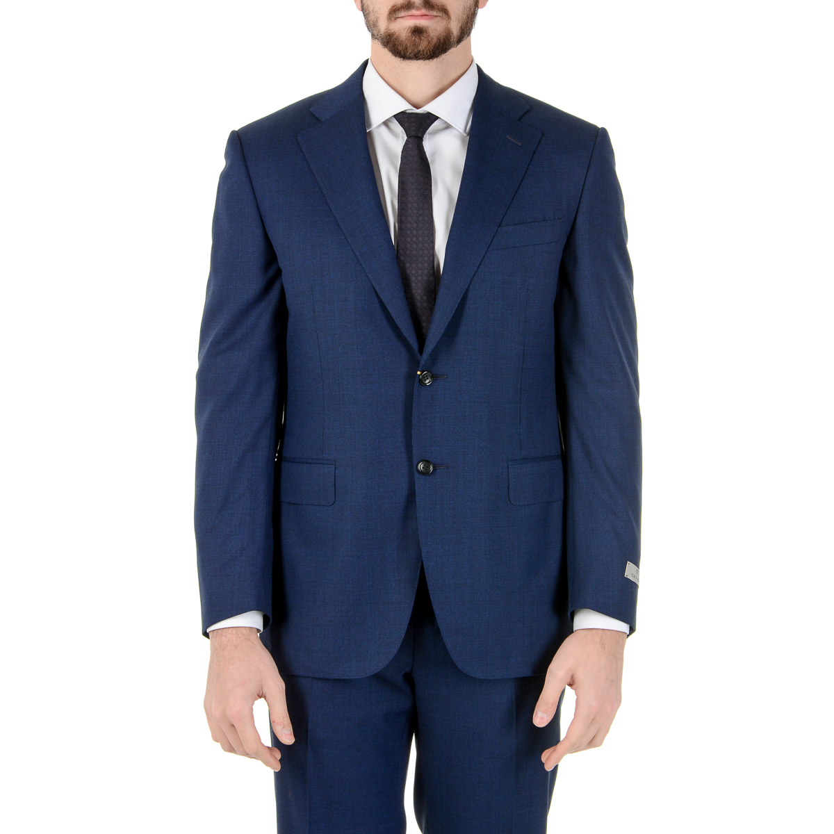 Canali Mens Suit Long Sleeves Blue Super 150's