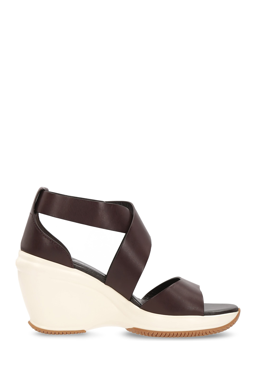 Sandalia de cuña Hogan para mujer, marrón oscuro, HXW1460A360AOFS807