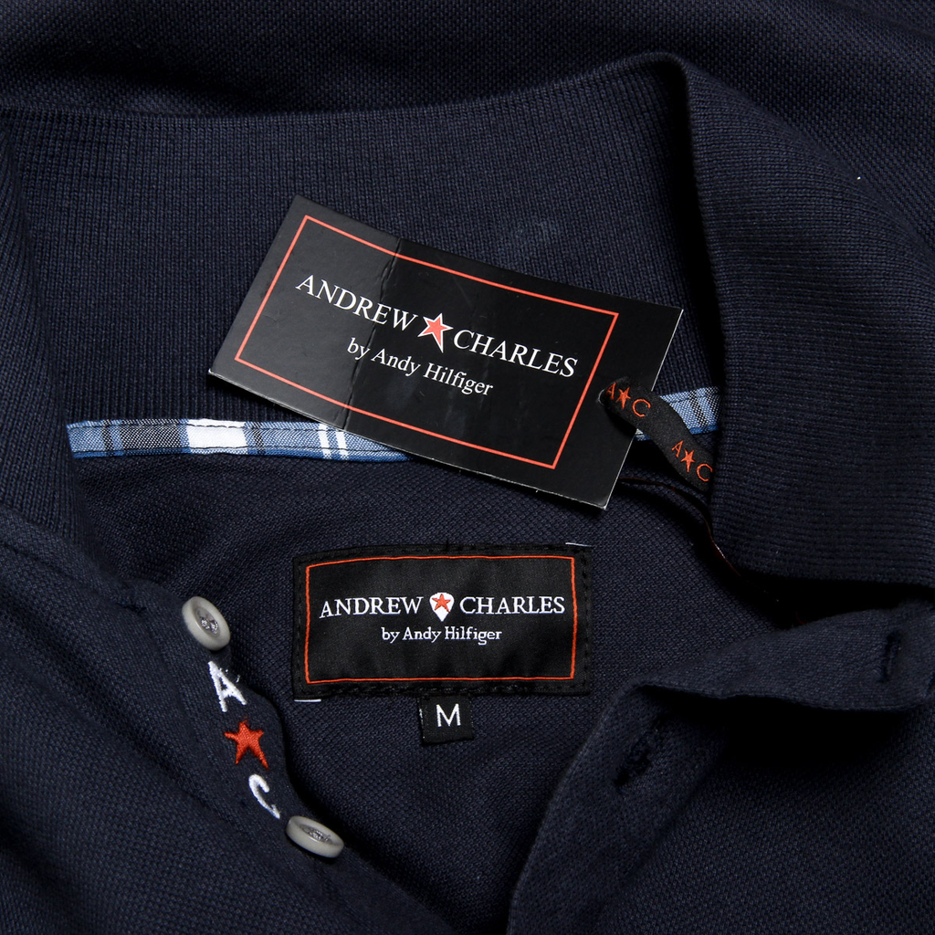 Polo Andrew Charles para hombre de manga corta azul oscuro SEFU