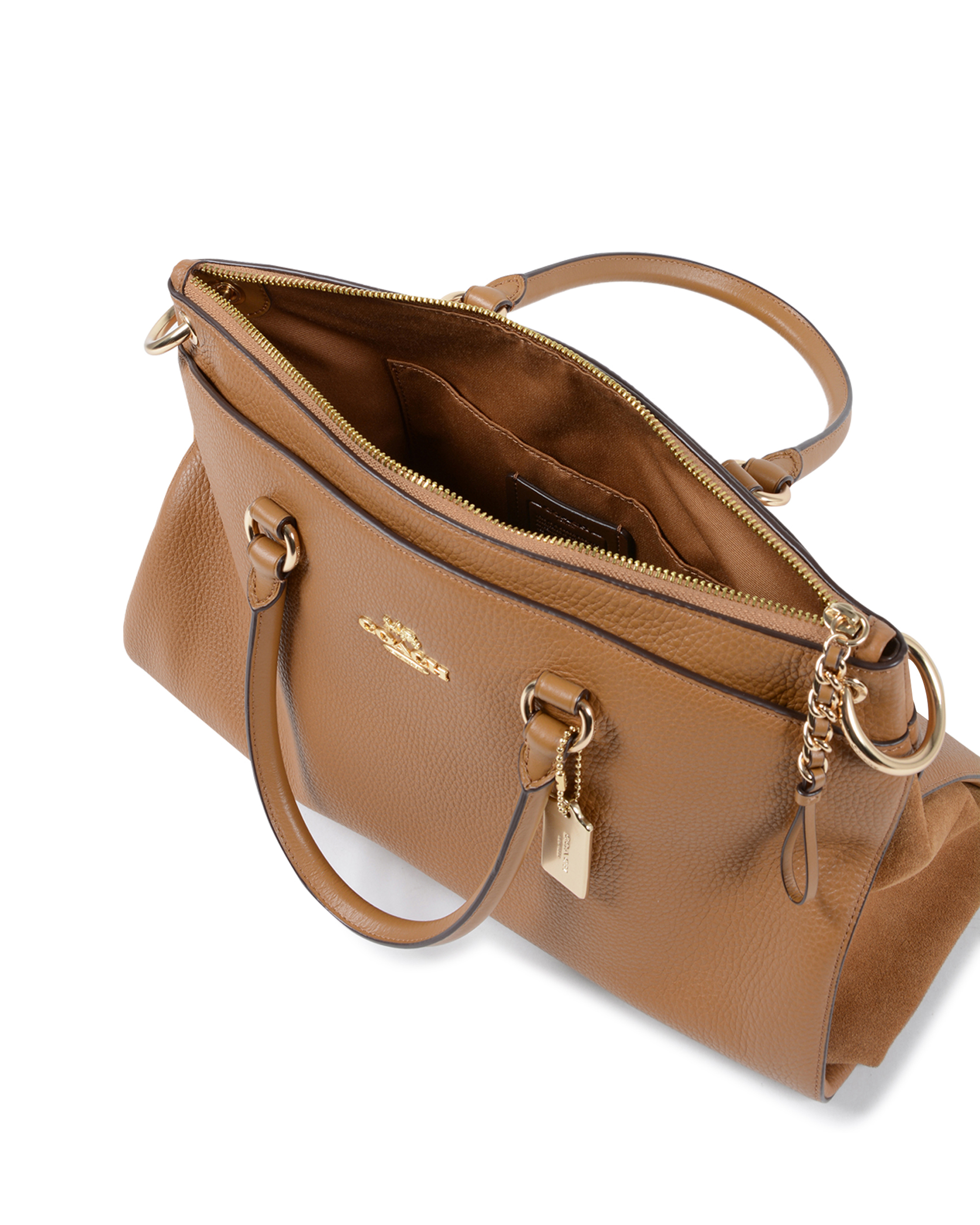 Bolso de mano Coach para mujer color tostado F76640 SADDLE