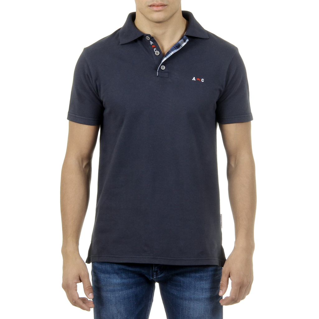 Polo Andrew Charles para hombre de manga corta azul oscuro SEMELO