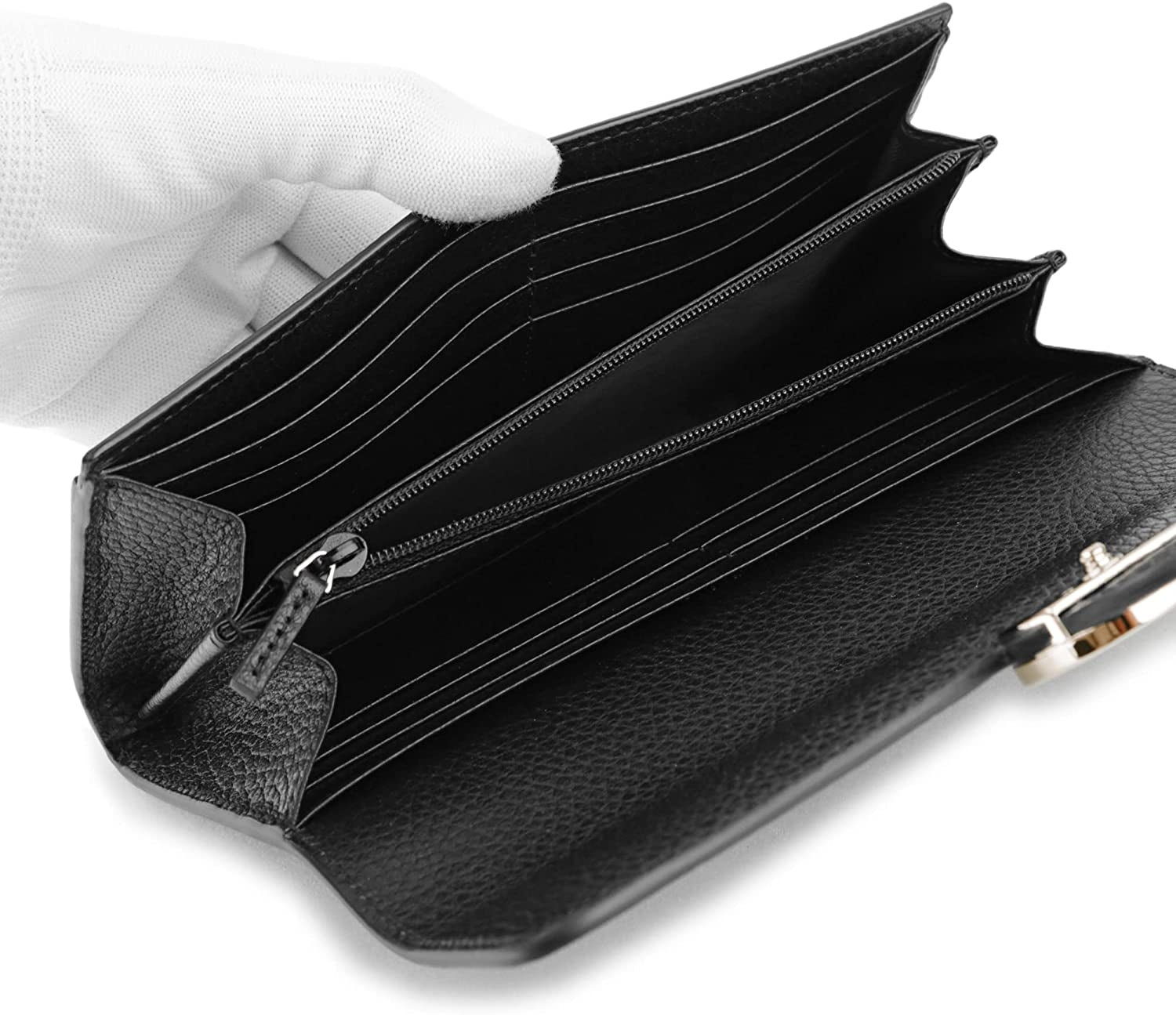 Cartera Gucci de piel entrelazada negra