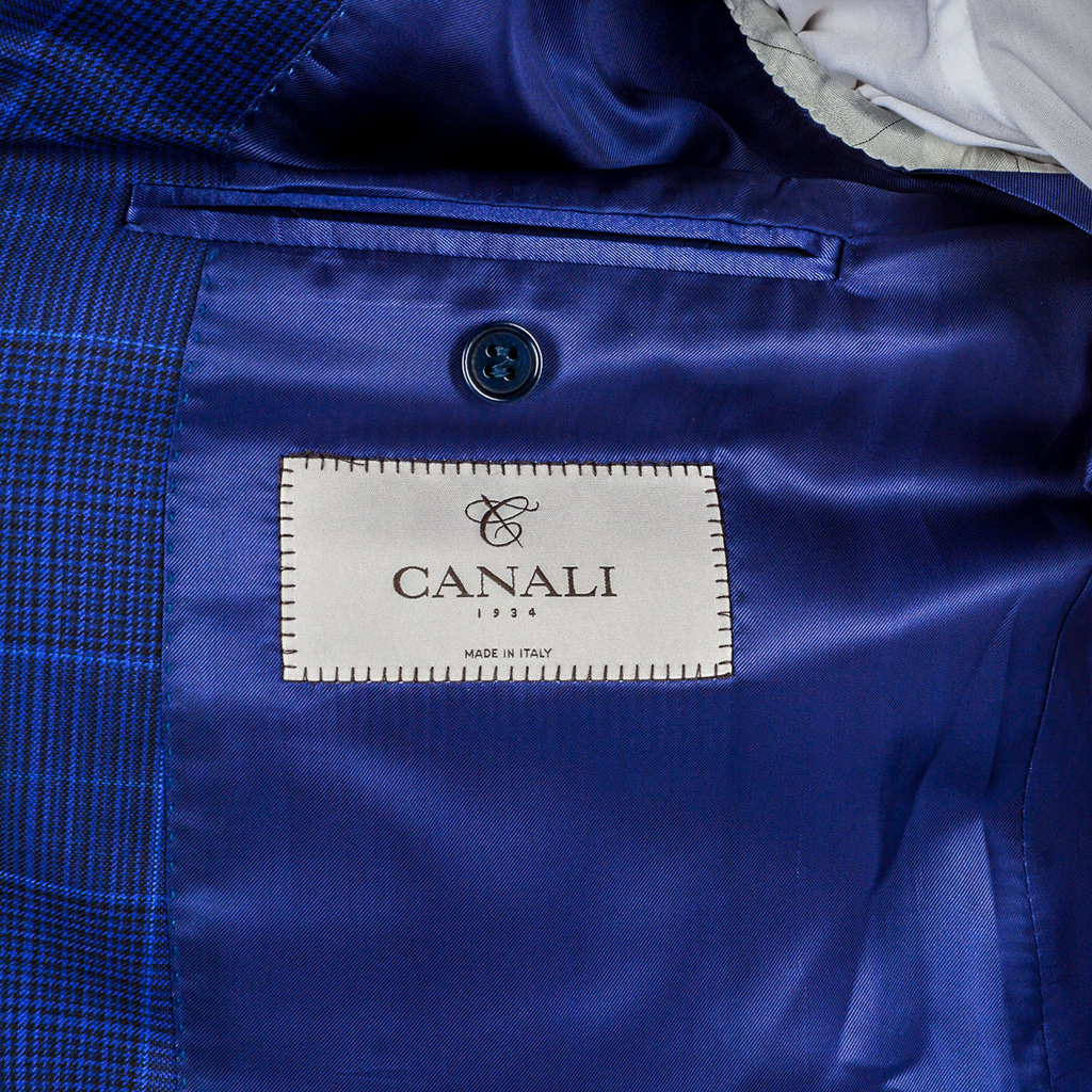 Canali Mens Suit Long Sleeves Blue Impeccabile