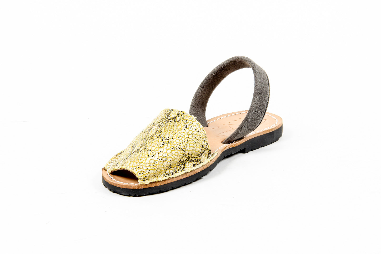 Sandalia plana Del Rio London para mujer, efecto serpiente, algodón, 14SS10902