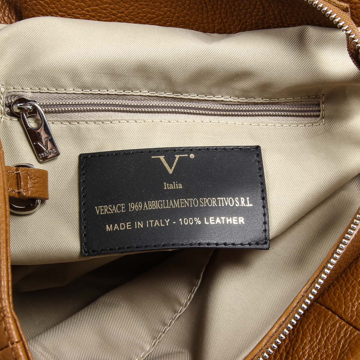 V 1969 Italia Bolso de mano de mujer V012-S DOLLARO CUOIO