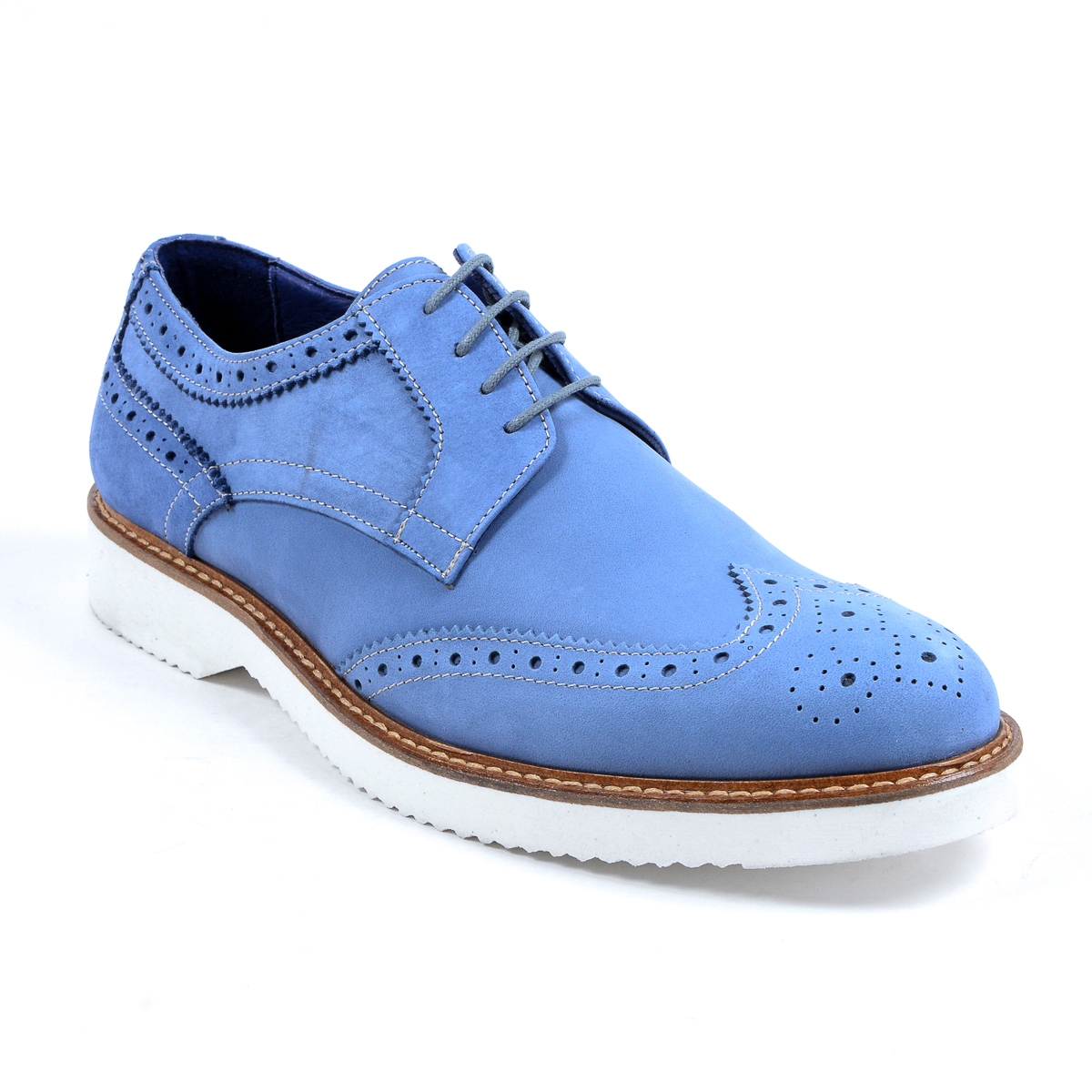 V 1969 Italia - Zapato Oxford Brogue para hombre, color azul, PEDRO