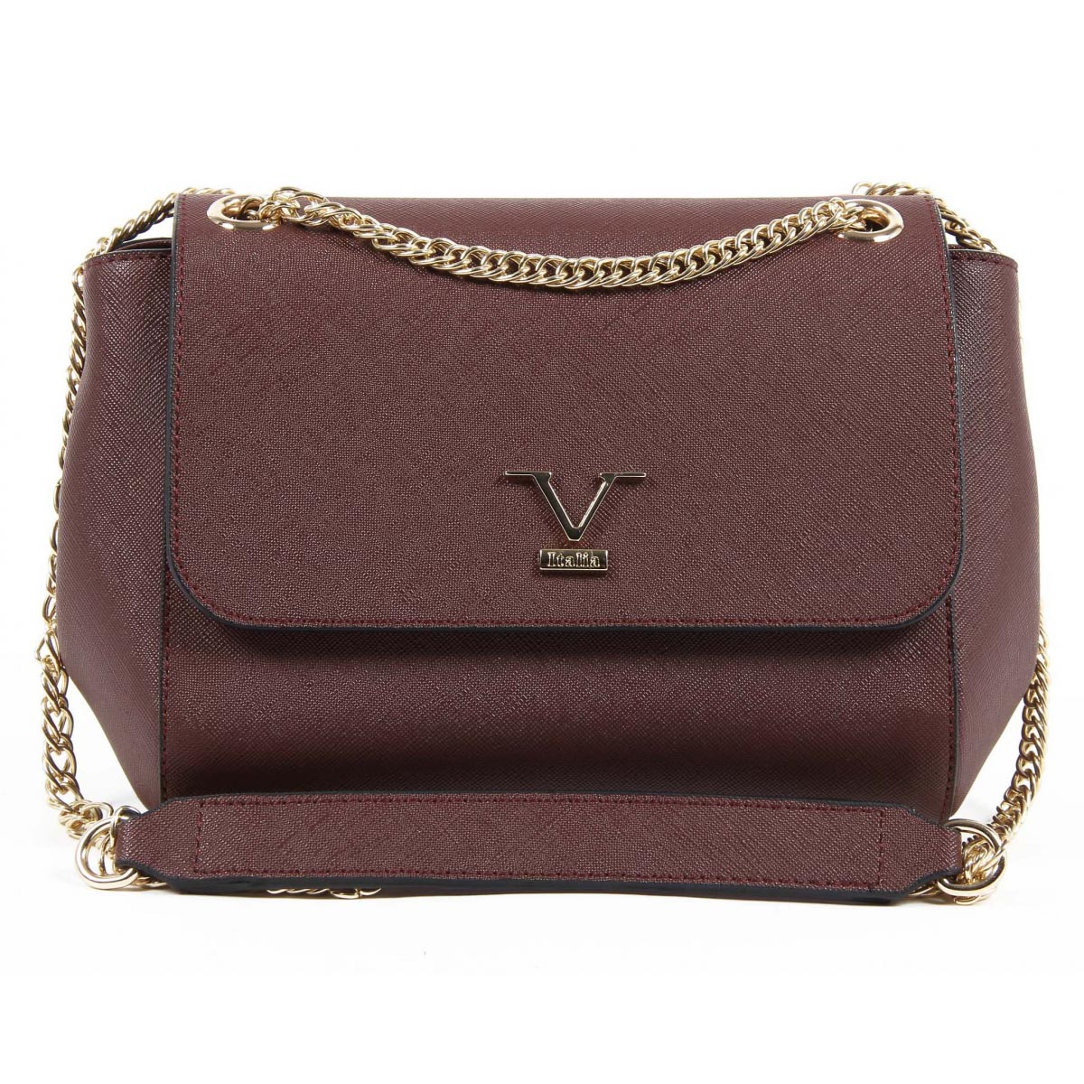 Bolso de mano para mujer V 1969 Italia VE014 ROJO CLARET