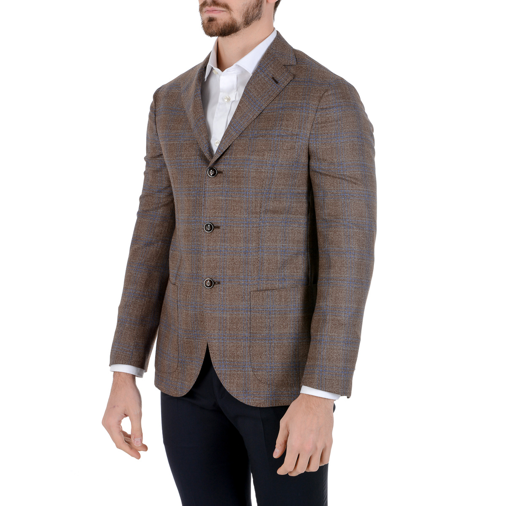 Chaqueta Barba Napoli para hombre de manga larga a cuadros