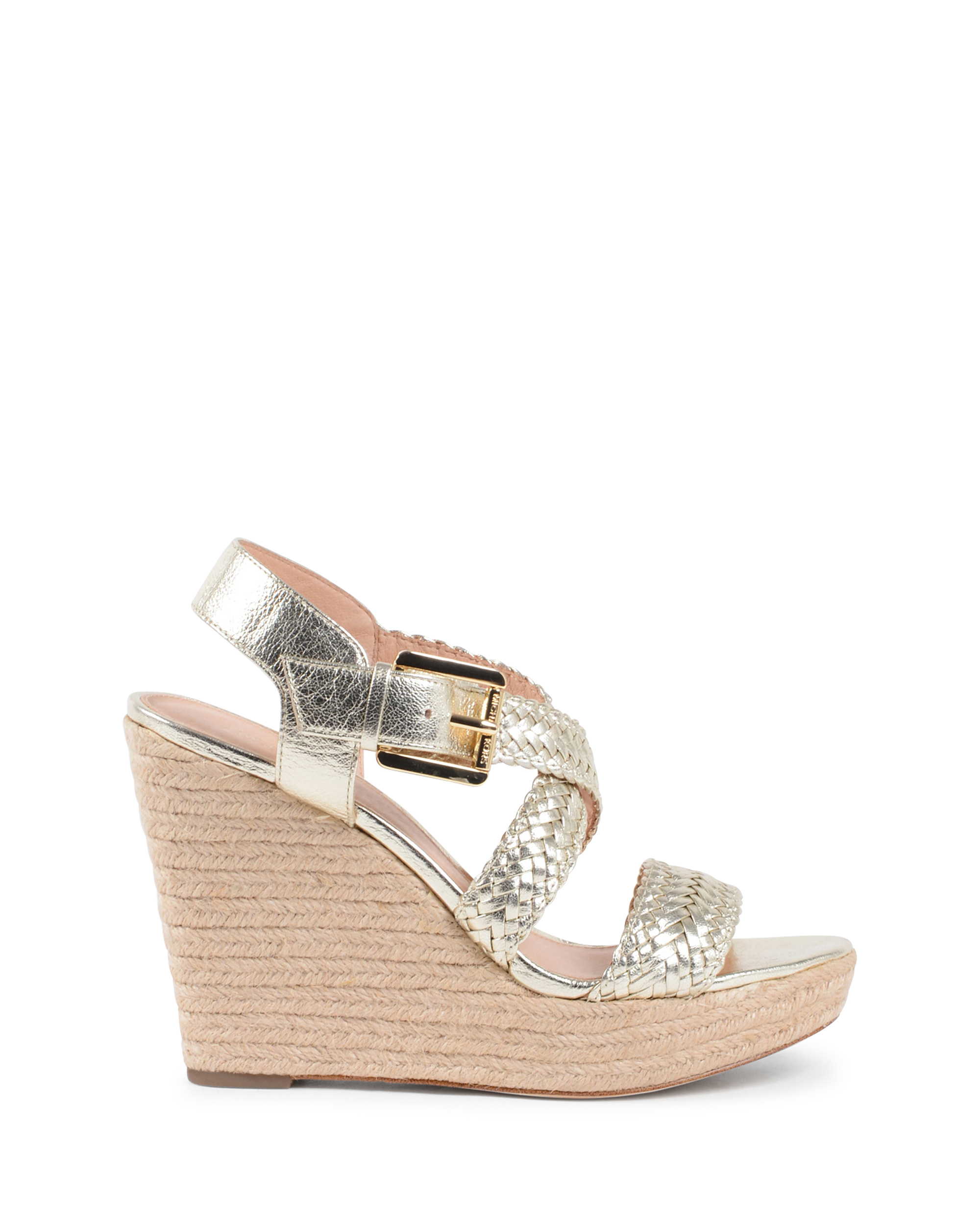 Sandalia de cuña para mujer Michael Kors dorada GIOVANNA