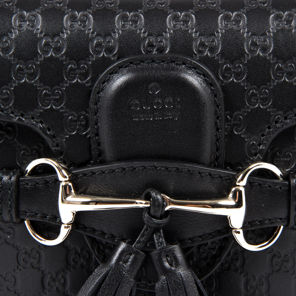 Gucci Womens Handbag GG Guccissima Black 449636 1000