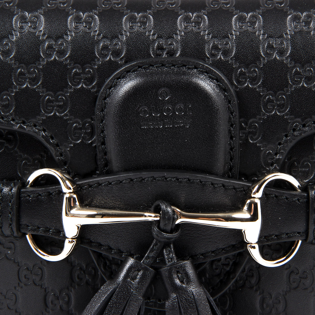 Gucci Womens Handbag GG Guccissima Black 449636 1000