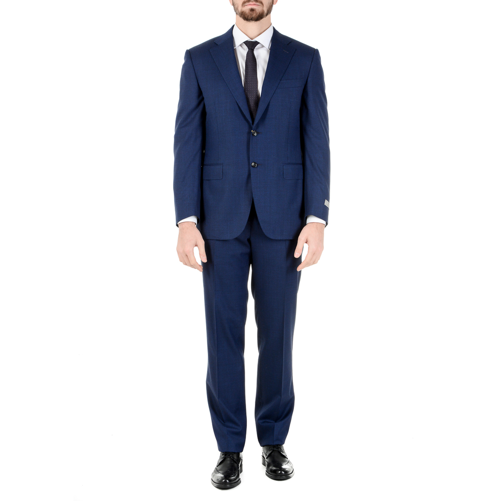 Canali Mens Suit Long Sleeves Blue Super 150's