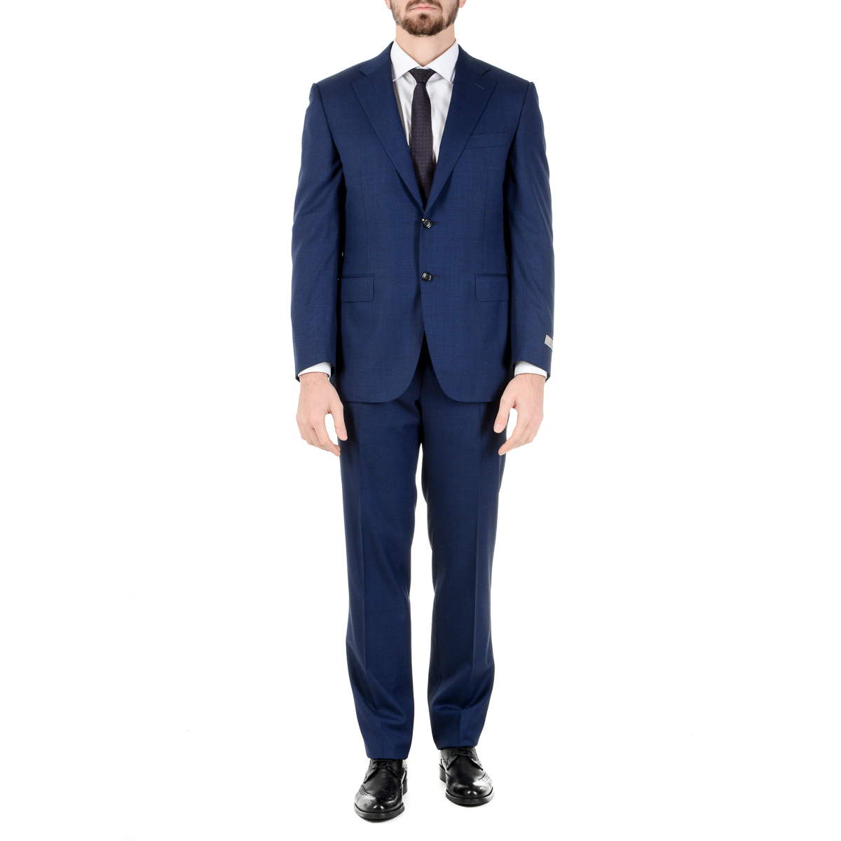 Canali Mens Suit Long Sleeves Blue Super 150's