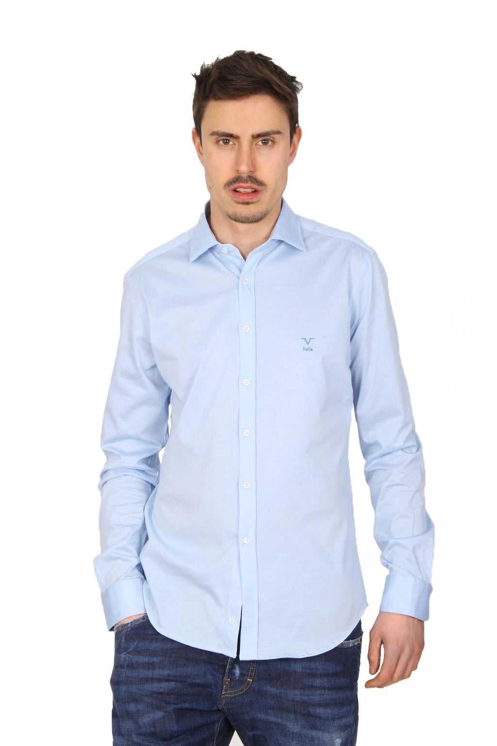 V 1969 Italia camisa de manga larga para hombre Paris Jersey Azzurro