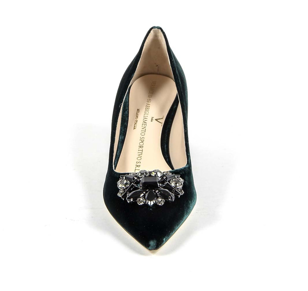 Zapatos de salón para mujer V 1969 Italia 3109244 VELLUTO VERDE