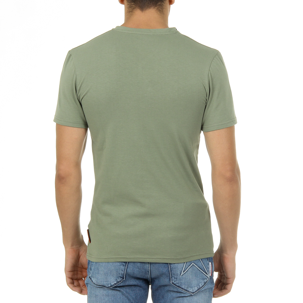 Camiseta Andrew Charles para hombre, manga corta, cuello en V, verde, KENAN