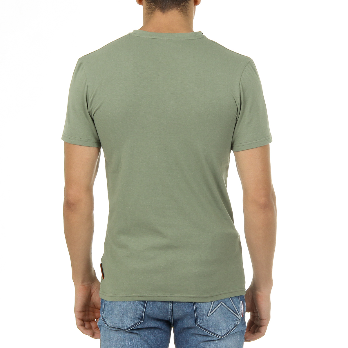 Camiseta Andrew Charles para hombre, manga corta, cuello en V, verde, KENAN