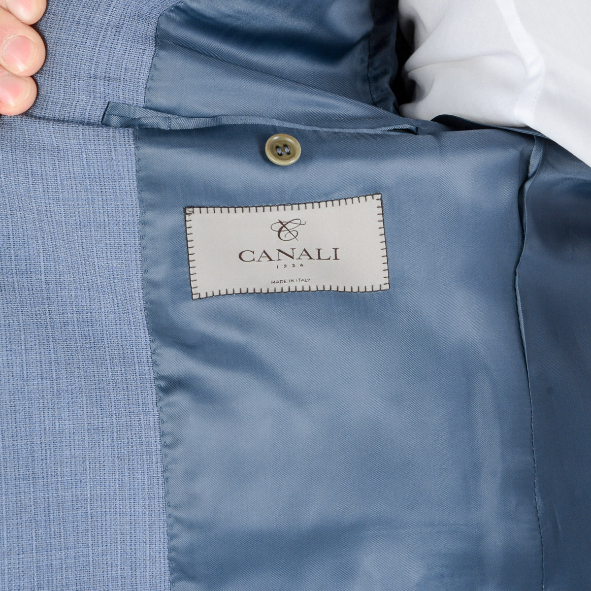 Canali Mens Suit Long Sleeves Light Blue