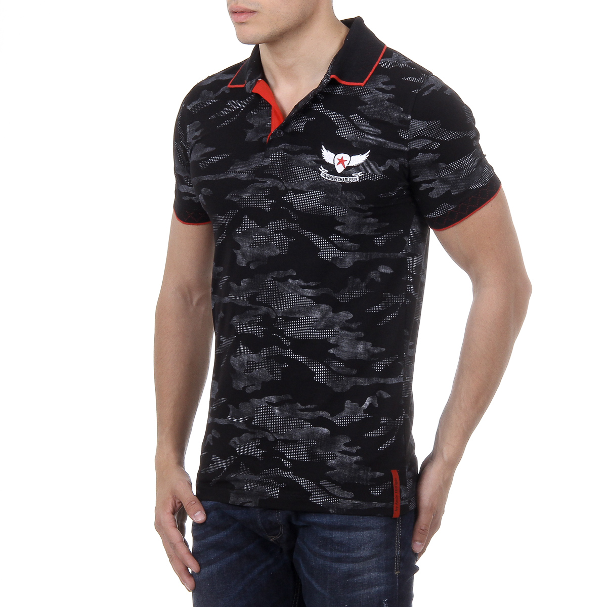 Andrew Charles Mens Polo Short Sleeves Black JULIAN