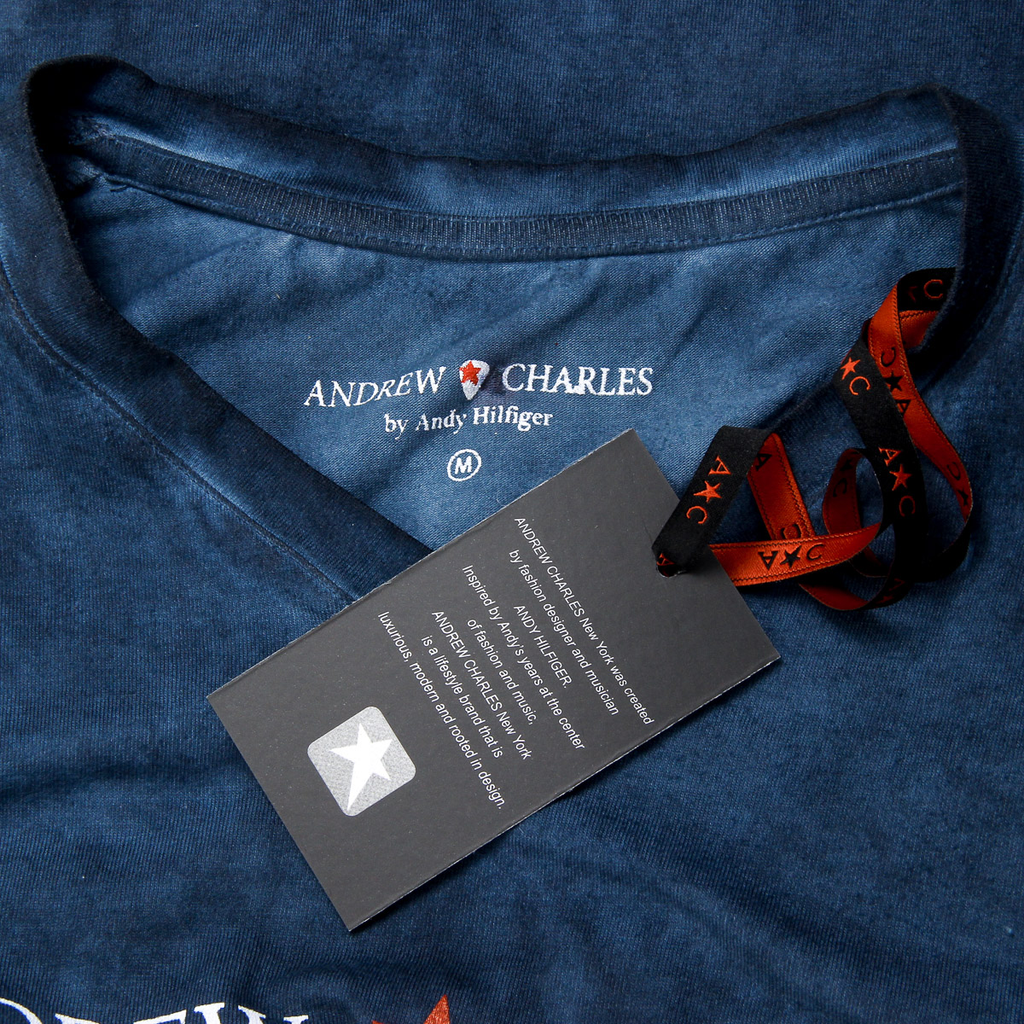 Camiseta Andrew Charles para hombre, manga corta, cuello en V, azul, KOFI