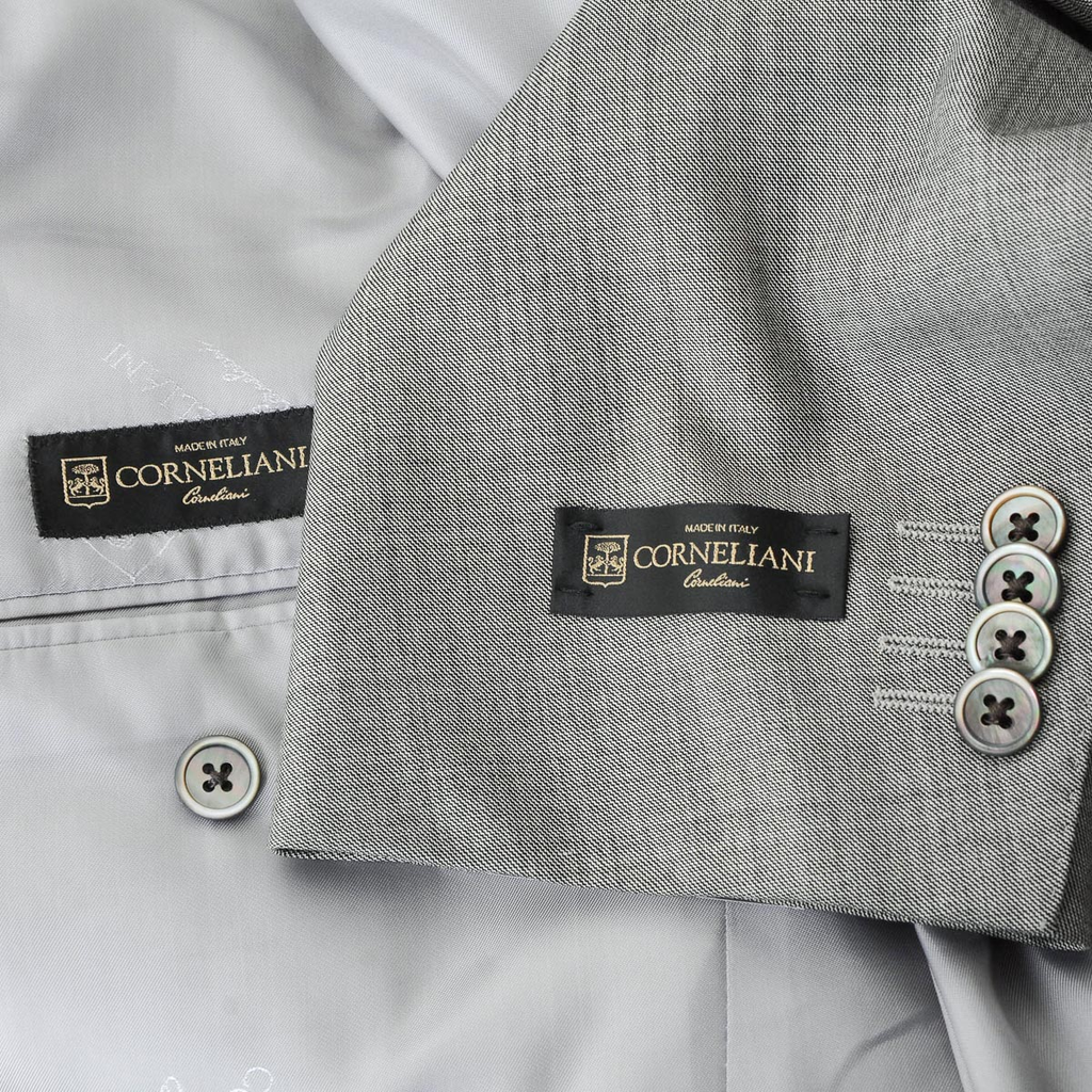 Corneliani Mens Suit Long Sleeves Grey Super 160's
