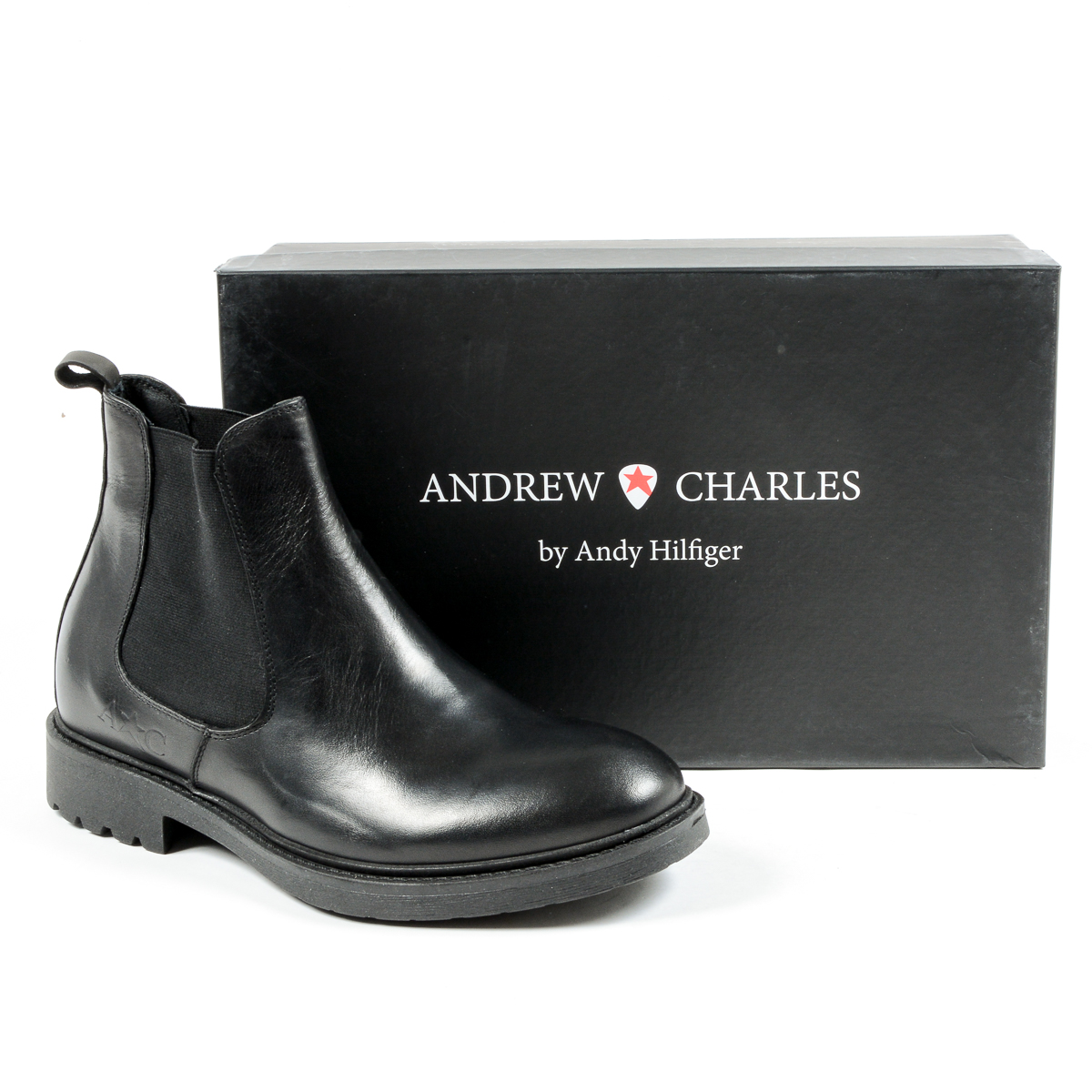 Andrew Charles Mens Ankle Boot Black KID