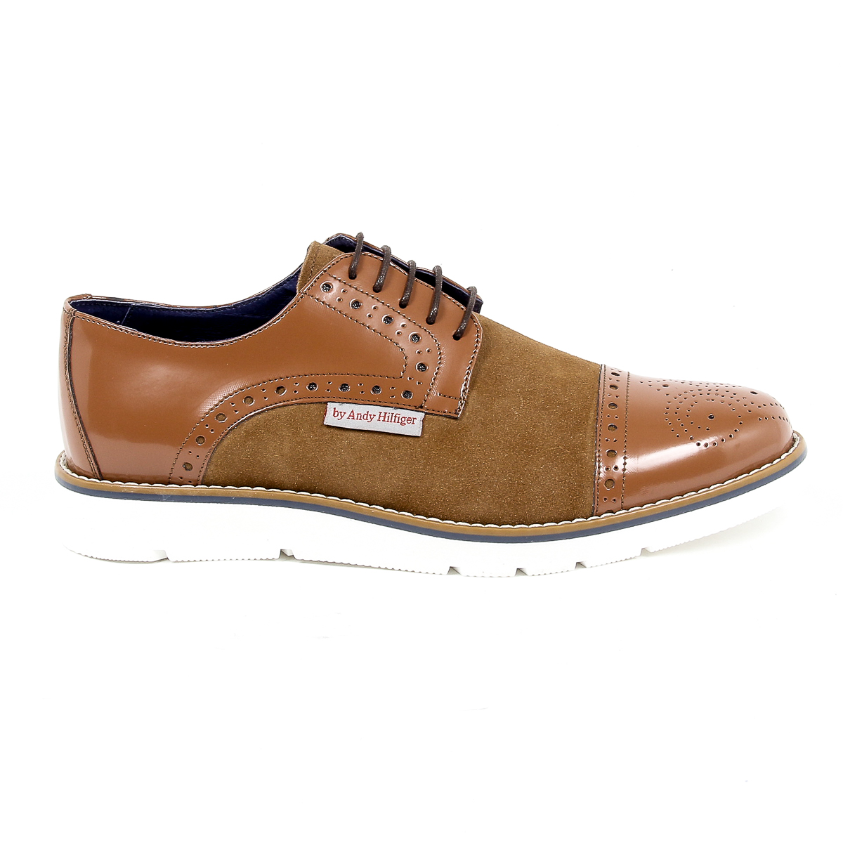 Andrew Charles - Zapatos Oxford brogue para hombre 911 ABRASIVATO CAMOSCIO COGNAC