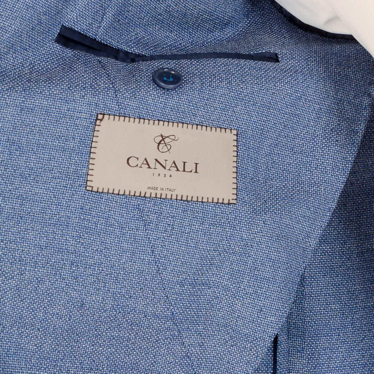 Chaqueta Canali para hombre de manga larga azul claro