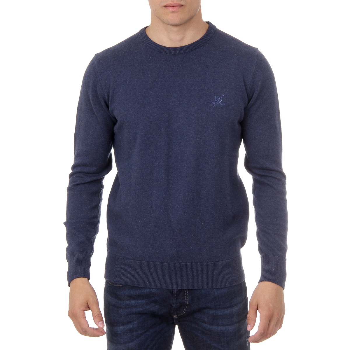 Suéter de hombre Ufford & Suffolk Polo Club de manga larga y cuello redondo PULLRUS100 AZUL OSCURO