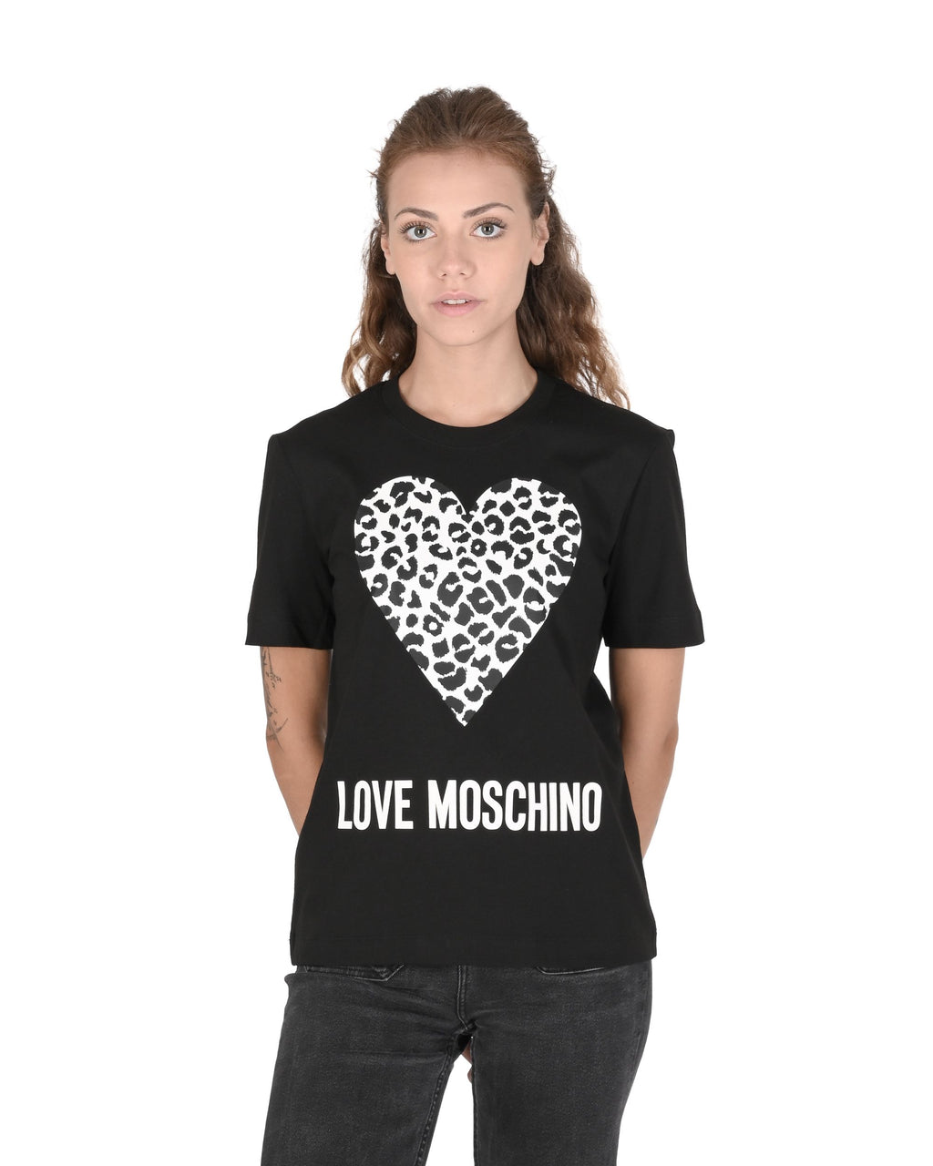 Camiseta Love Moschino para mujer W 4 H06 27 M 3876 C74 NEGRO
