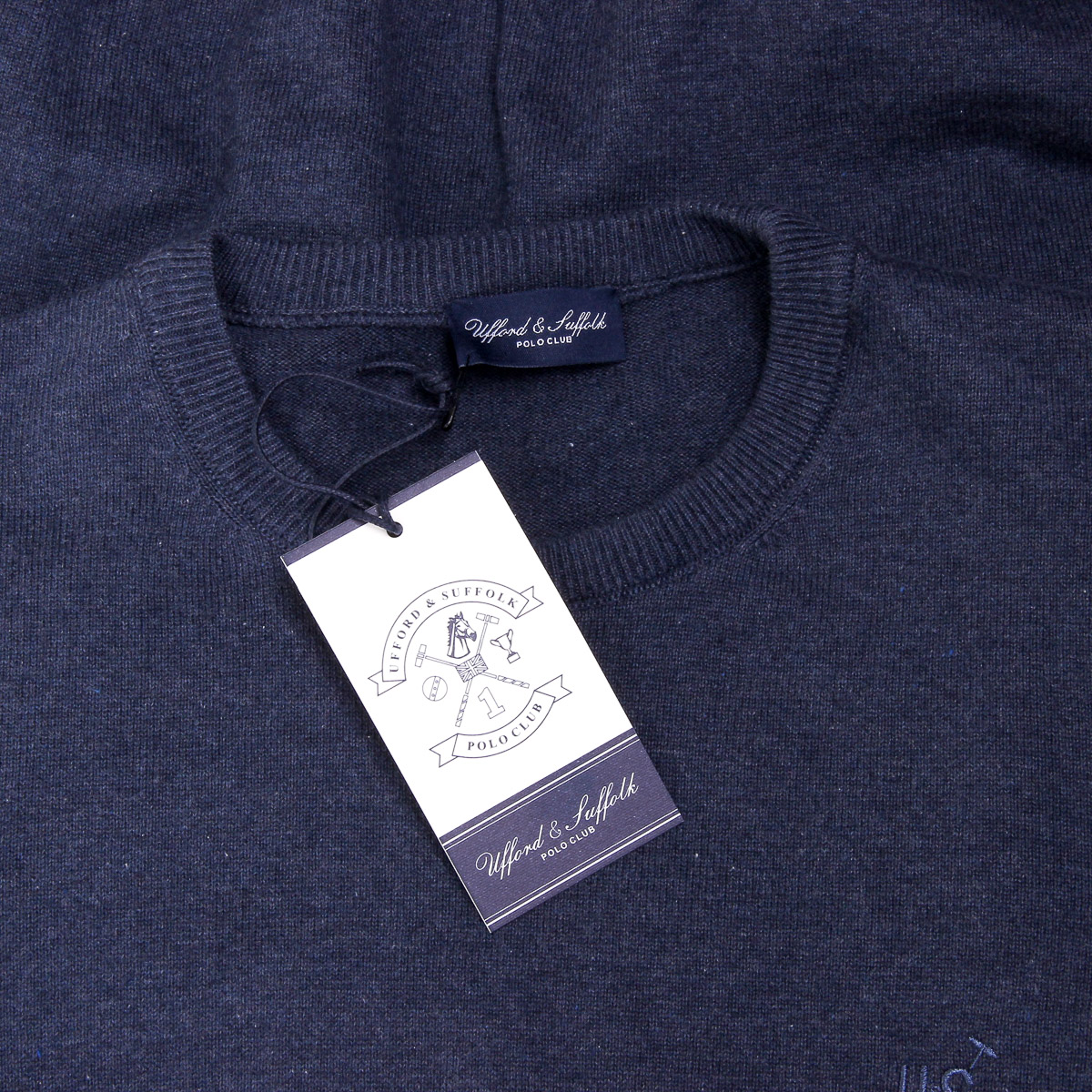 Suéter de hombre Ufford & Suffolk Polo Club de manga larga y cuello redondo PULLRUS100 AZUL OSCURO