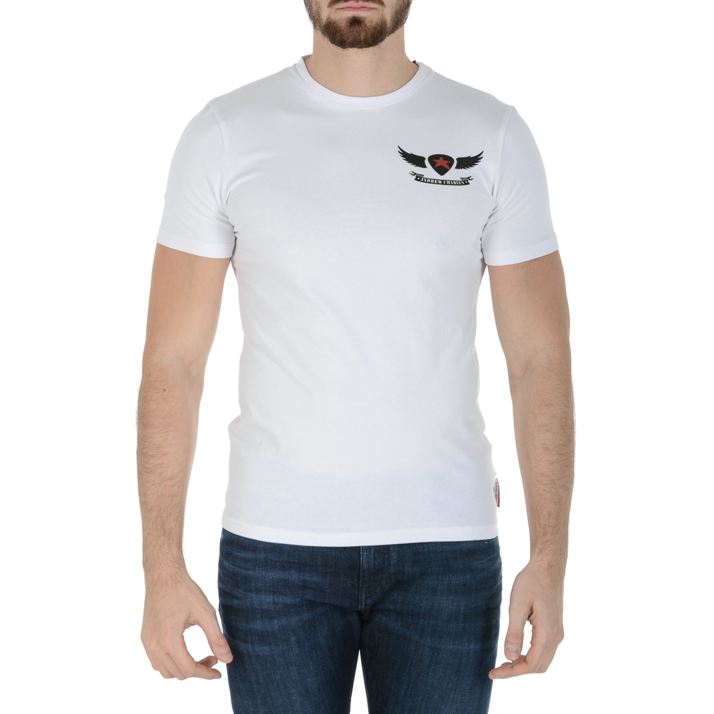 Camiseta Andrew Charles para hombre, manga corta, cuello redondo, blanca, KEITA
