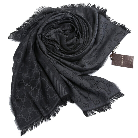 Bufanda Gucci para hombre 70x195 negro gris oscuro