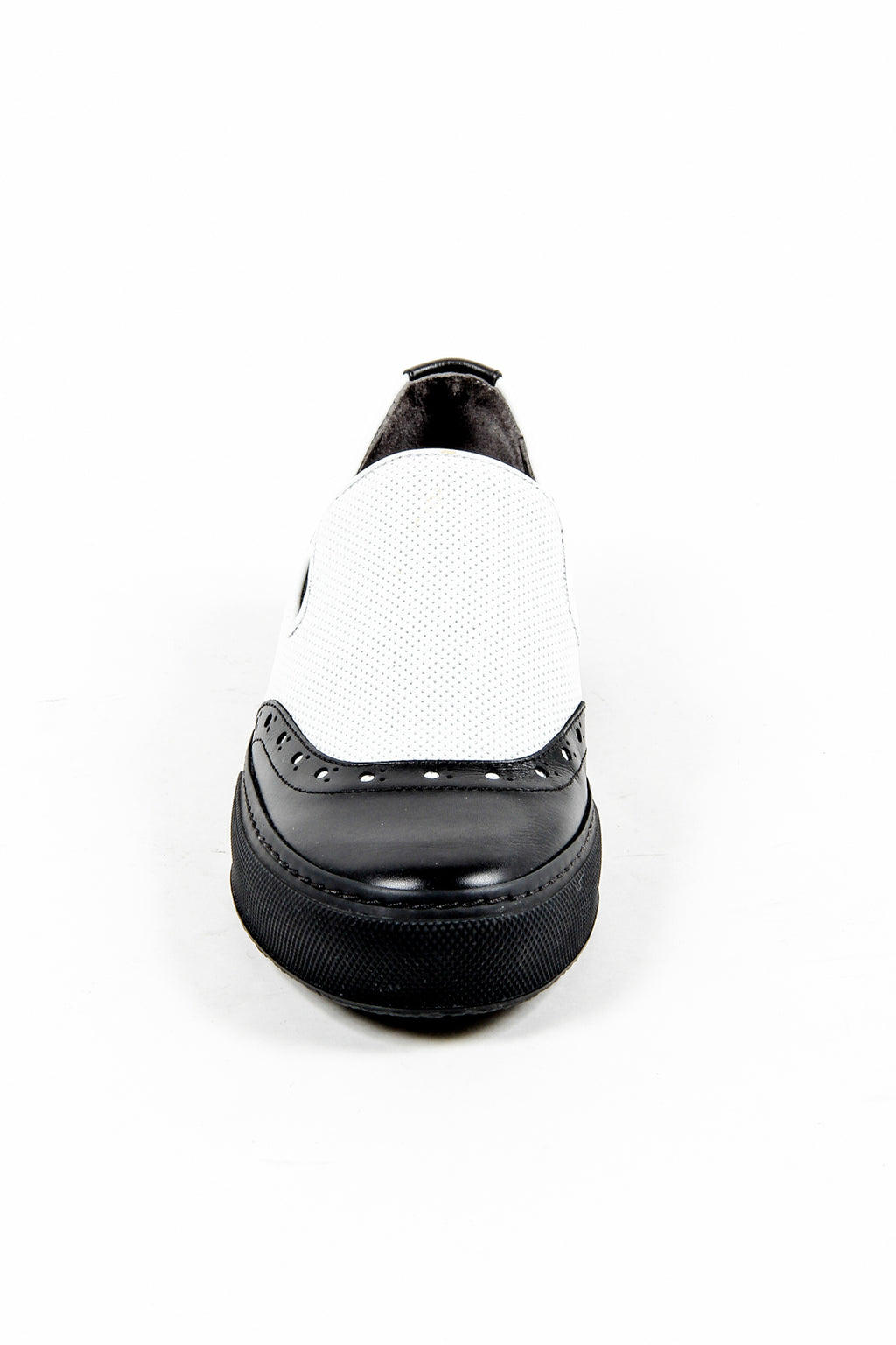Robert Clergerie Paris - Zapatillas sin cordones para mujer TILO02 V LISSE NOIR VL PERFO BLANCO