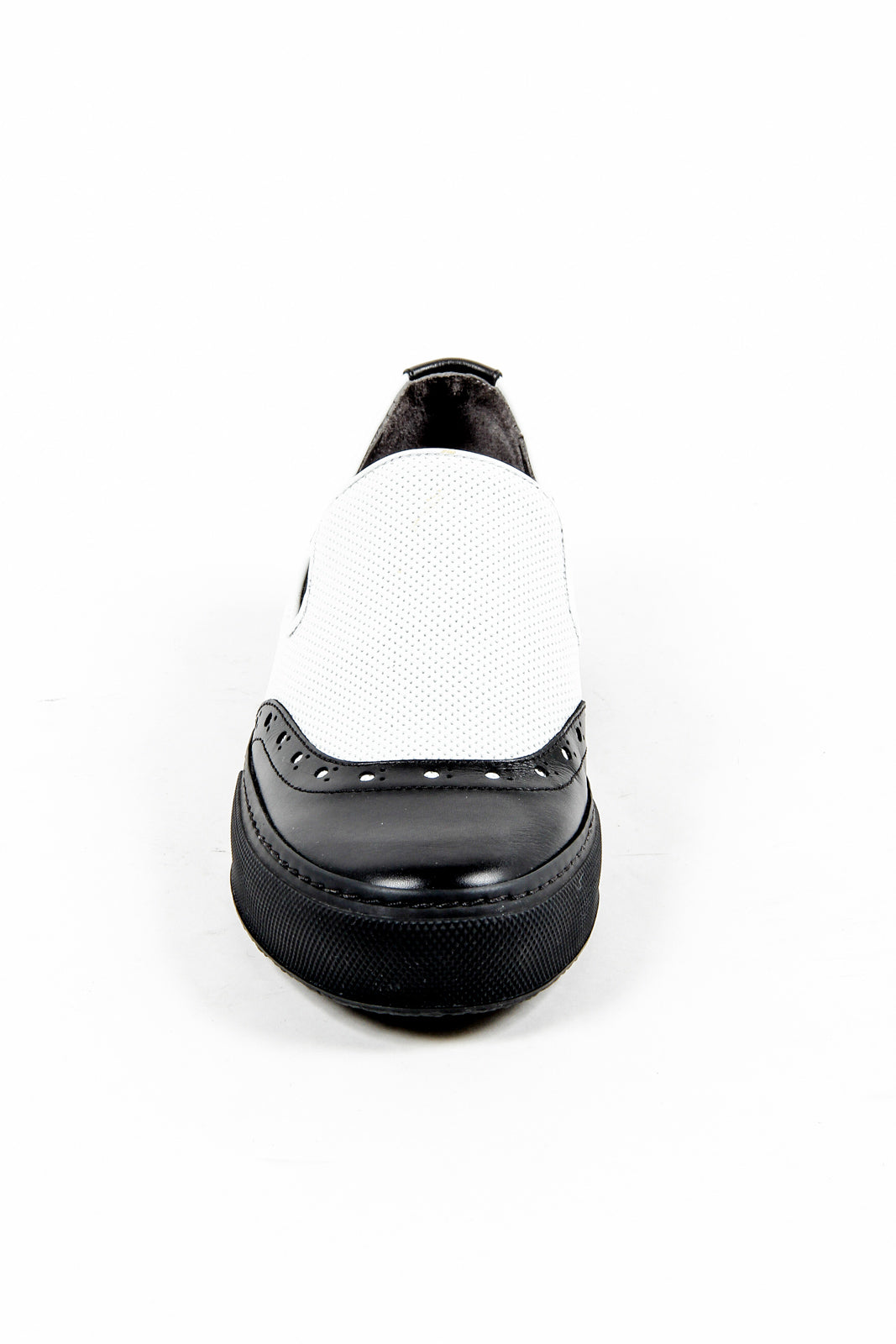 Robert Clergerie Paris - Zapatillas sin cordones para mujer TILO02 V LISSE NOIR VL PERFO BLANCO