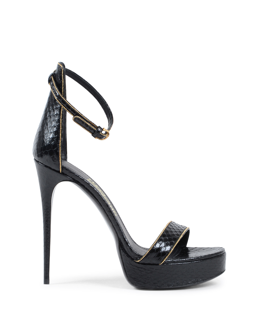 Sandalia con tira al tobillo para mujer Salvatore Ferragamo, color negro EDVIGE