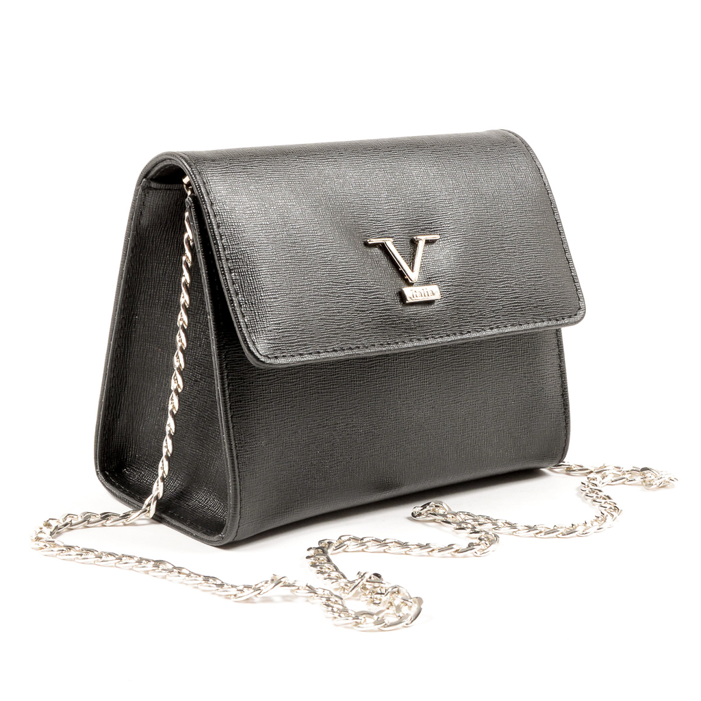 Bolso de mano para mujer V 1969 Italia, color negro, Panamá